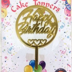 Decor Equip ‘Golden Happy Birthday Tag’ Cake Topper