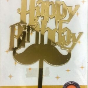 Decor Equip ‘Golden Happy Birthday Tag’ Cake Topper