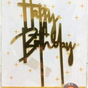 Decor Equip ‘Golden Happy Birthday Tag’ Cake Topper