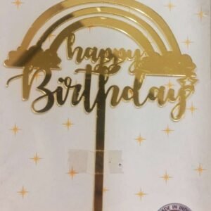 Decor Equip ‘Golden Happy Birthday Tag’ Cake Topper