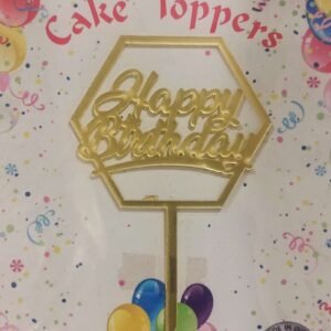 Decor Equip ‘Golden Happy Birthday Tag’ Cake Topper