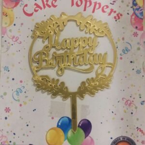 Decor Equip ‘Golden Happy Birthday Tag’ Cake Topper