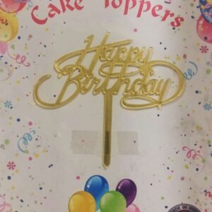 Decor Equip ‘Golden Happy Birthday Tag’ Cake Topper