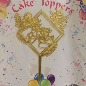 Decor Equip ‘Golden Happy Birthday Tag’ Cake Topper