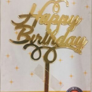 Decor Equip ‘Golden Happy Birthday Tag’ Cake Topper