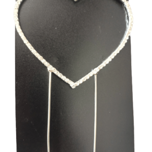 Decor Equip Diamond Heart Silver Tag Cake Topper