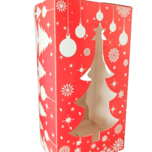 Decor Equip Gift Box | Chocolate Box | Cookies Box | – Medium Red Christmas Tree Rectangle Shape Box