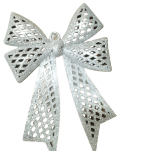 Decor Equip Christmas Decoration Hanging Big Bow - Golden & Silver Colour - Silver