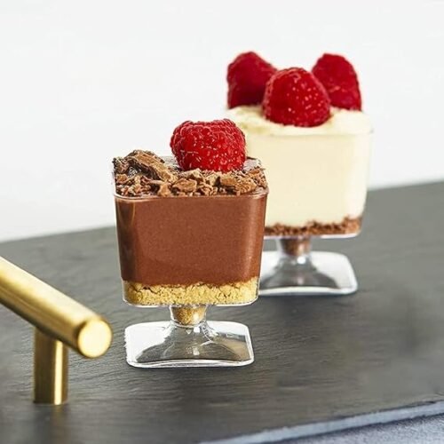 Decor Equip Plastic Dessert Cups Pudding Serveware Wine Glass - 100 ml (Pack of 20)