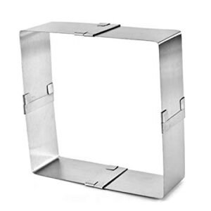 Decor Equip Adjustable Rectangular/Square Stainless Steel Mousse Cake Ring Bakeware Tool