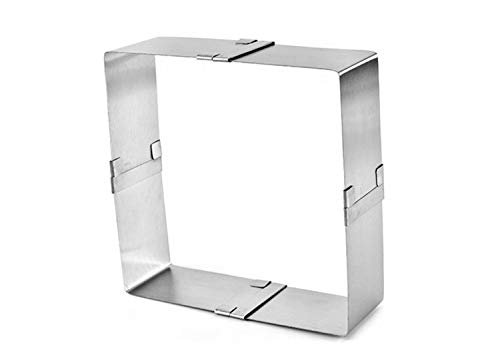 Decor Equip Adjustable Rectangular/Square Stainless Steel Mousse Cake Ring Bakeware Tool