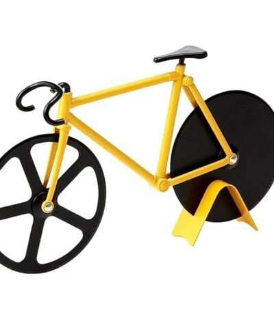 Bicycle Pizza & Dosa Cutter/Dual Stainless Steel Non-Stick Cutting Wheels Display Stand Bicycle Pizza Cutter